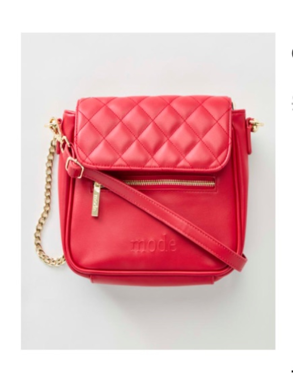 NWT Crimson Mode Handbag in Red with Gold chain  strap included from Wantable